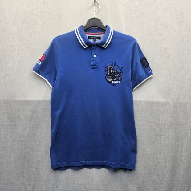 타미힐피거 프랑스 자수 반팔 카라티 (344
