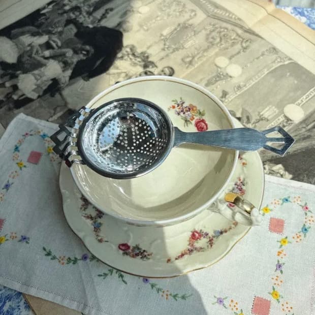 영국 빈티지 크롬플레이트 티스트레이너