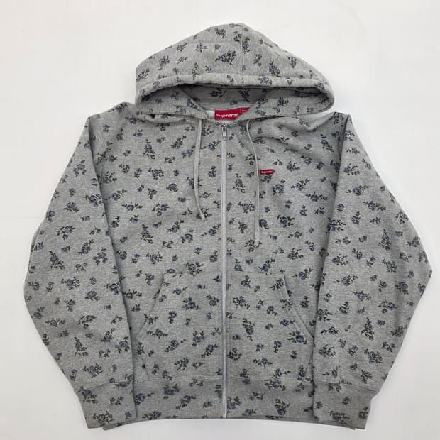 슈프림 스몰 박스 집업 후드 스웨트셔츠 플라워 - 23FW