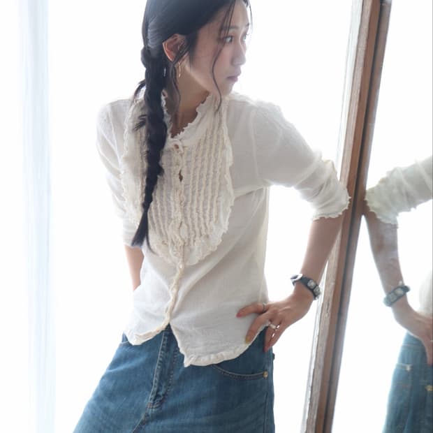 [Tsumori Chisato] Crinkle Pintuck Shirt