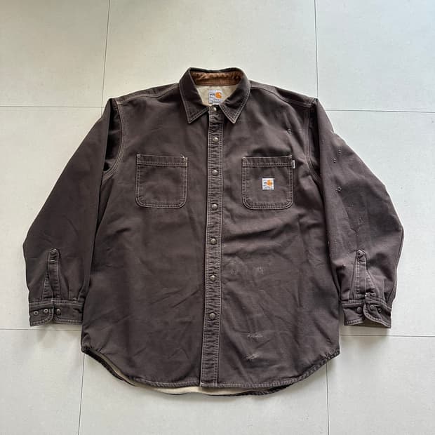 칼하트 FR 라인 해비코튼 캔버스 워크 셔츠 자켓 XL