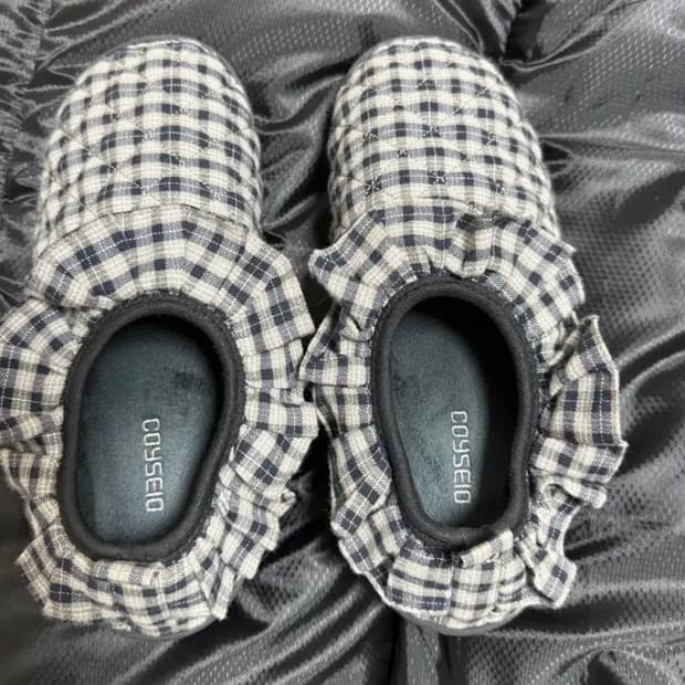 스부 x 코이세이오 플러프 체크 패딩 슈즈 체크 1사이즈