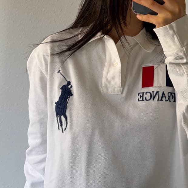 [M]폴로 랄프로렌 빅포니 프랑스 화이트 PK 롱슬리브