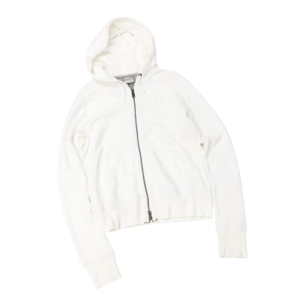 나이키 빈티지 화이트 미니 로고 자수 후드 집업 (M)