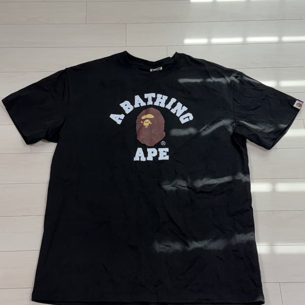 베이프 컬리지 티셔츠 블랙