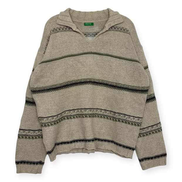 90s 유나이티드 컬러스오브 베네통 패턴 니트 티셔츠