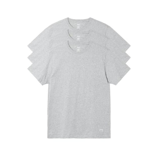 STUSSY UNDERSHIRT 3 PACK GREY HEATHER 
