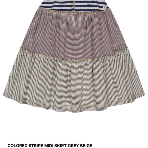 코이세이오 컬러드 스트라이프 미디 스커트 0사이즈
