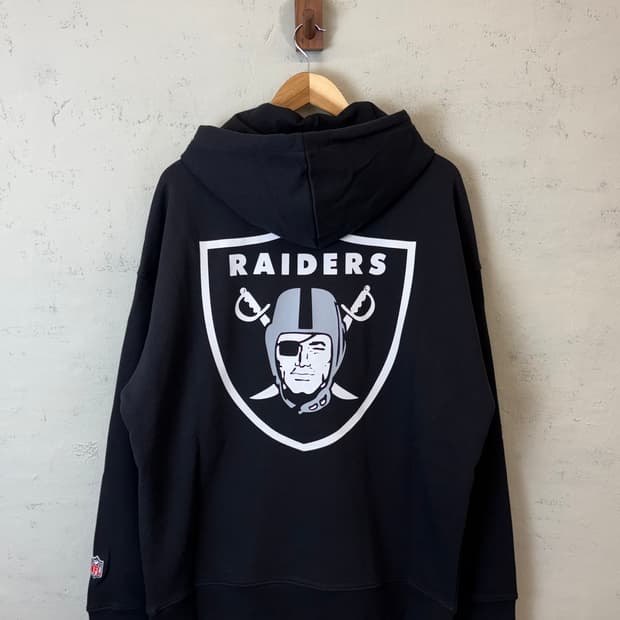 새상품 NFL 레이더스 블랙 빅로고 후드티