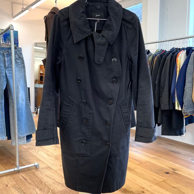 [1] green HYKE 워시드 코튼 트렌치 코트