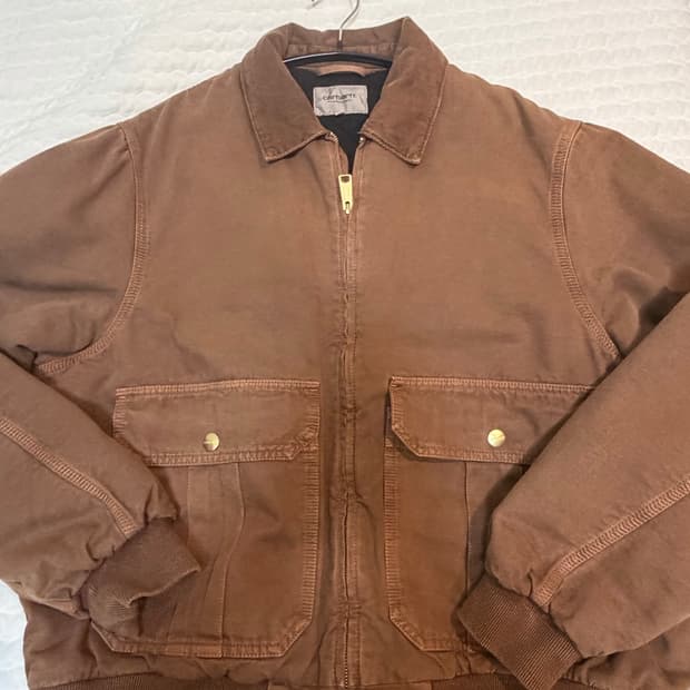 칼하트 WIP 스탠톤 자켓 초콜릿 스톤 다이드 M