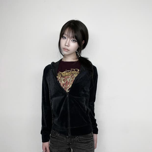Armani Exchange Velvet Hood Zip-up