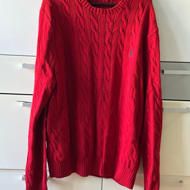 폴로랄프로렌 레드 니트