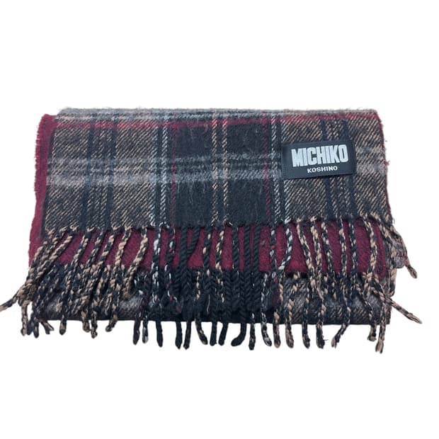 미치코 코시노 체크 울 머플러