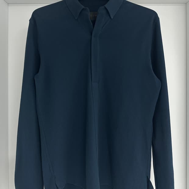 [타임] 남성 네이비 긴팔 카라티