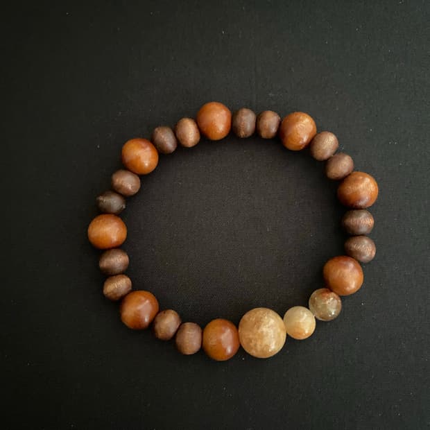 천연석 포인트 우드 팔찌