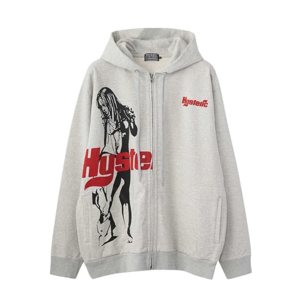 히스테릭 글래머 타임즈 후드 집업 그레이 XL