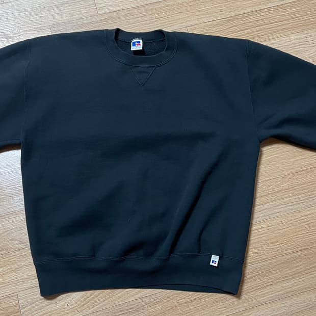 90s 러셀 스웻셔츠 블랙 L