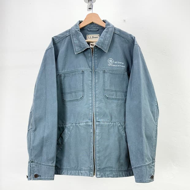 엘엘빈 피그먼트 더스티 블루 프렌치 캔버스 워크 자켓