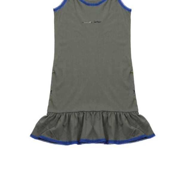 오스하이 Lace Button Dress Khaki