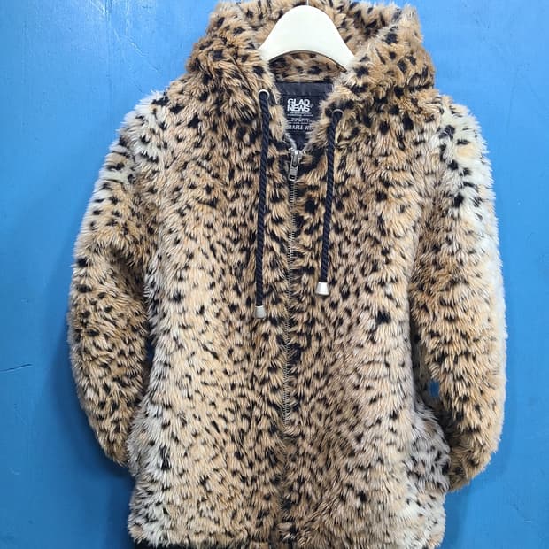 일본빈티지 레오파드호피퍼후드자켓