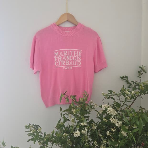 마리떼 프랑소와 저버 반팔 니트 핑크 OS