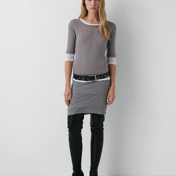 [XS,S]기마구아스 Gemma 레이어드 스커트/그레이