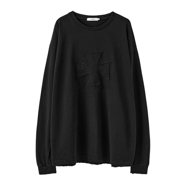 아르반 아플리케 롱슬리브 2 블랙