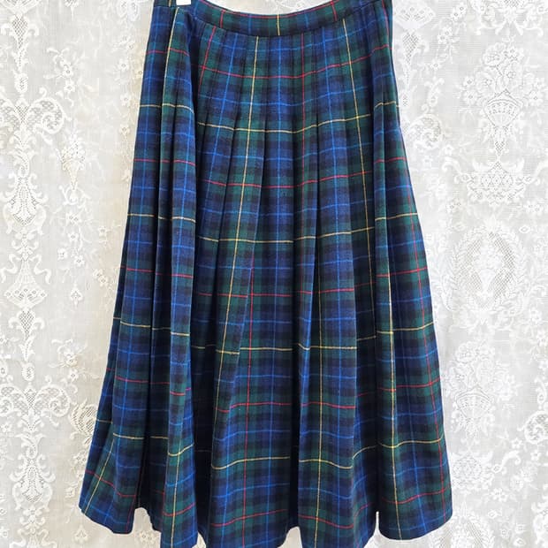 70s 펜들턴 스미스 타탄 체크 주름 스커트 (made in usa)
