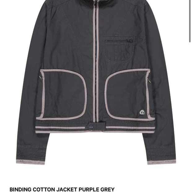 BINDING COTTON JACKET PURPLE GREY