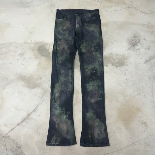 L.G.B ‘S-WOLF’ Painted Waxed Flare Denim