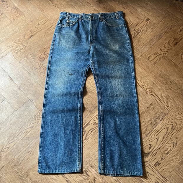 [36]80's 리바이스 USA 20517-0217 오렌지탭 플레어진