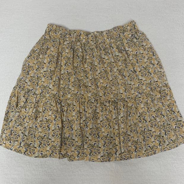 Yellow Floral Pattern Skirt