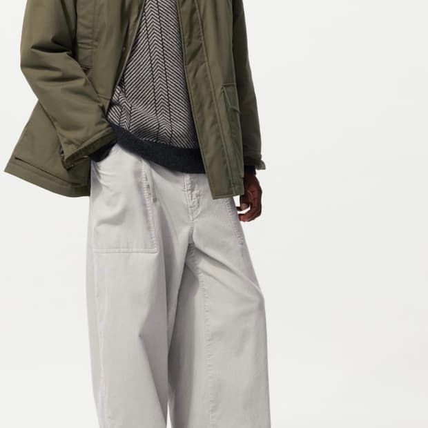 유니클로 JW앤더슨 코듀로이 워크팬츠 그레이(S)