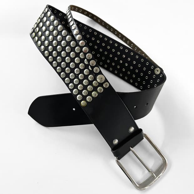 (Rare) A.F. VANDEVORST 더블 레이어 스터드 레더 벨트