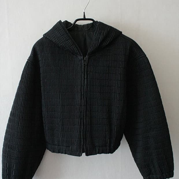 Y's YOHJI YAMAMOTO 요지야마모토플리츠 후드 패딩 자켓