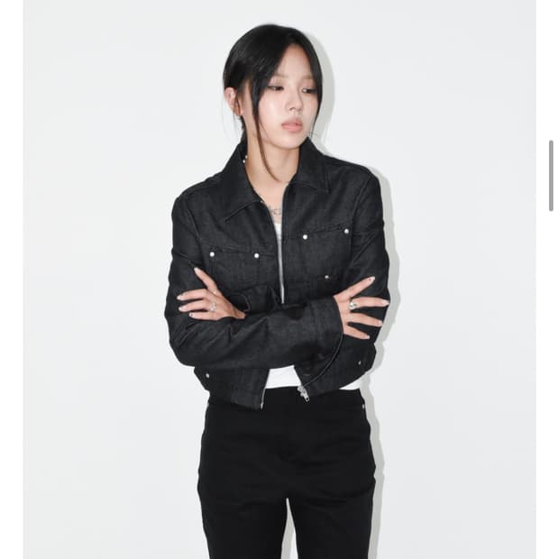 스터드 데님 자켓