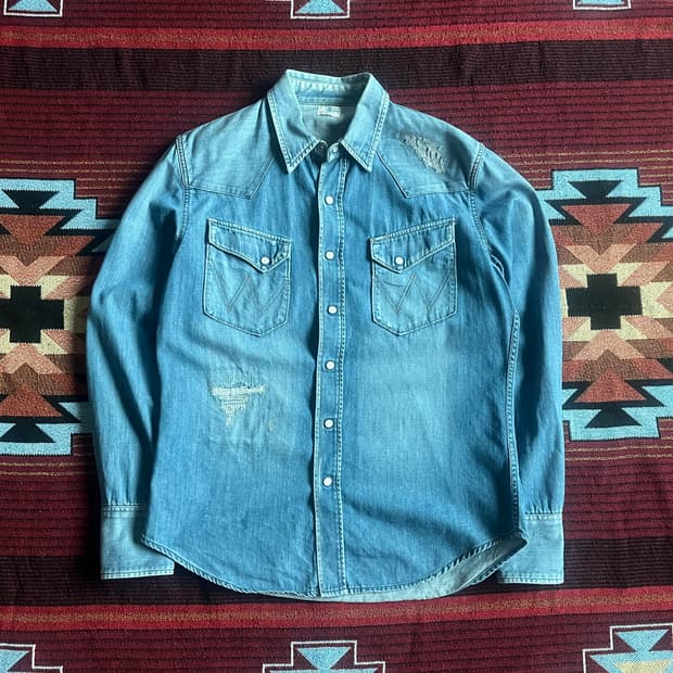 랭글러 데님 웨스턴 셔츠 Wrangler Blue Bell
