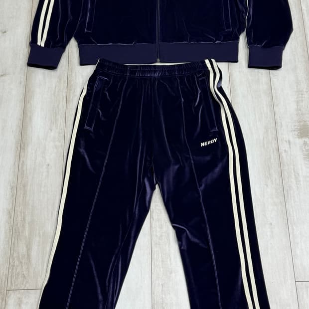 널디 벨벳 퍼플 트랙탑 져지&팬츠 셋업세트 L/M