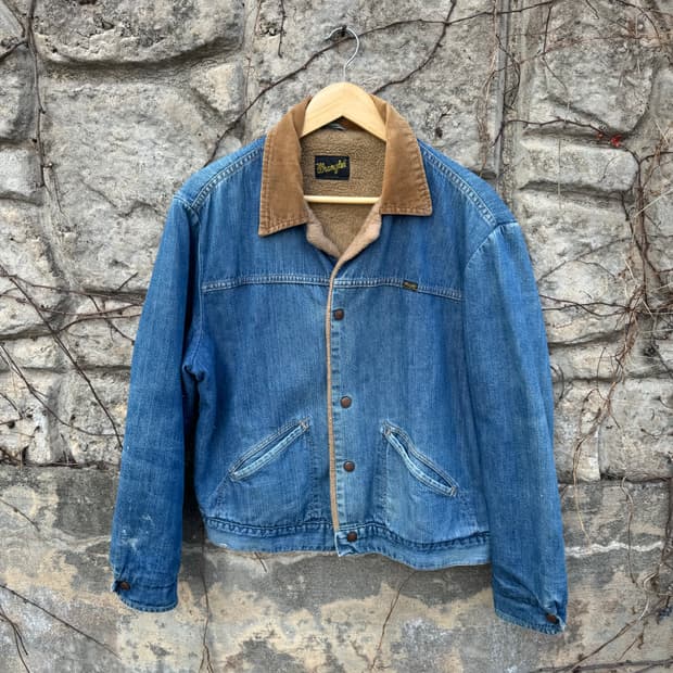 70s 랭글러 빈티지 기묘한이야기 조나단 쉐르파 데님 자켓