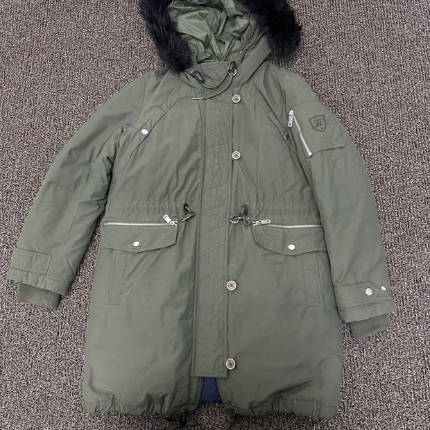 타미힐피거 여성 구스다운 야상 점퍼 패딩 카키 M