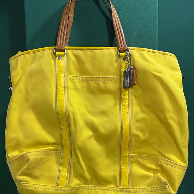 코치 빅 캔버스 토드크로스백 옐로우