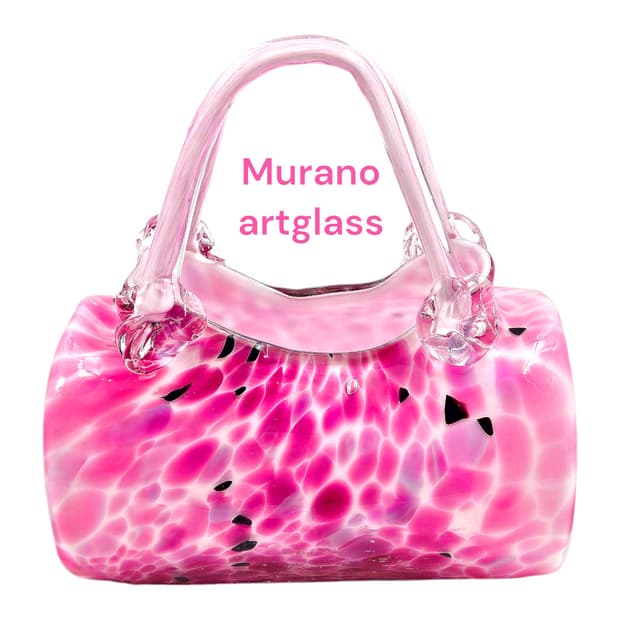 이탈리아 무라노 핑크 마블 꽃잎 바구니