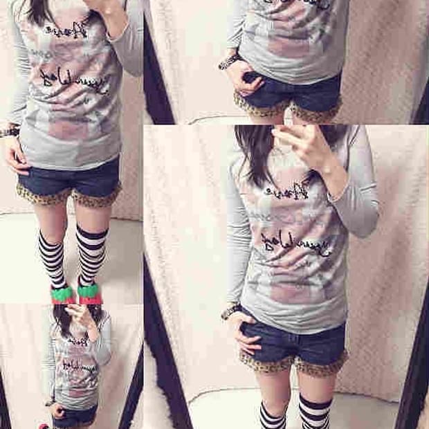 빈티지 펑크오네갸루 호피 퍼 숏팬츠