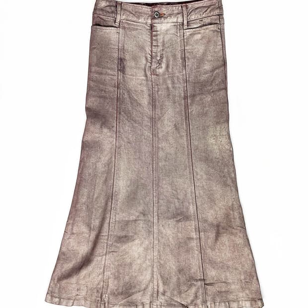 vintage 메탈릭 코팅 스커트