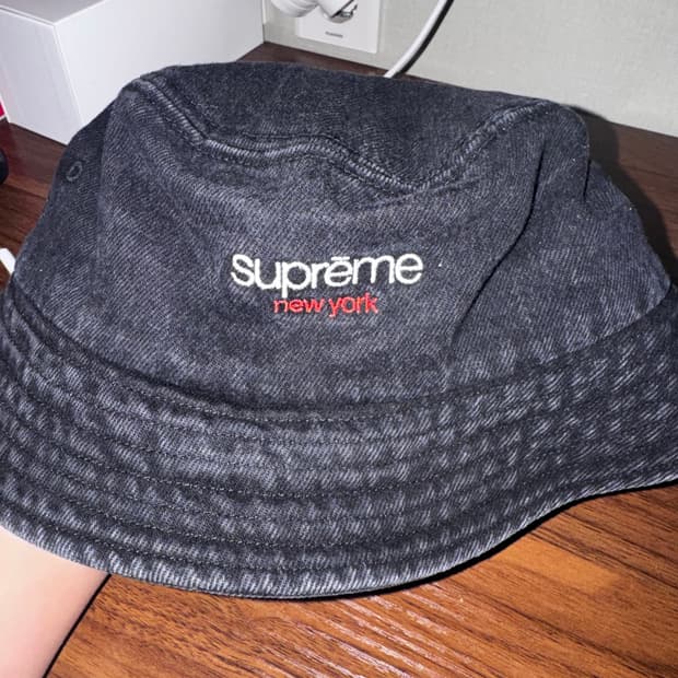 슈프림 데님 블랙 모자