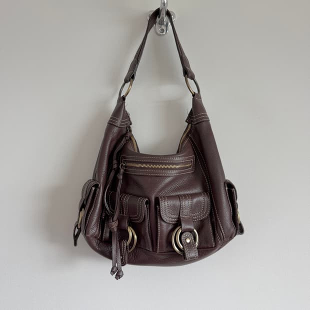 Pre owned 레더 숄더백