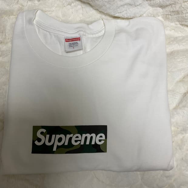 슈프림 박스로고 카모 반팔티 L