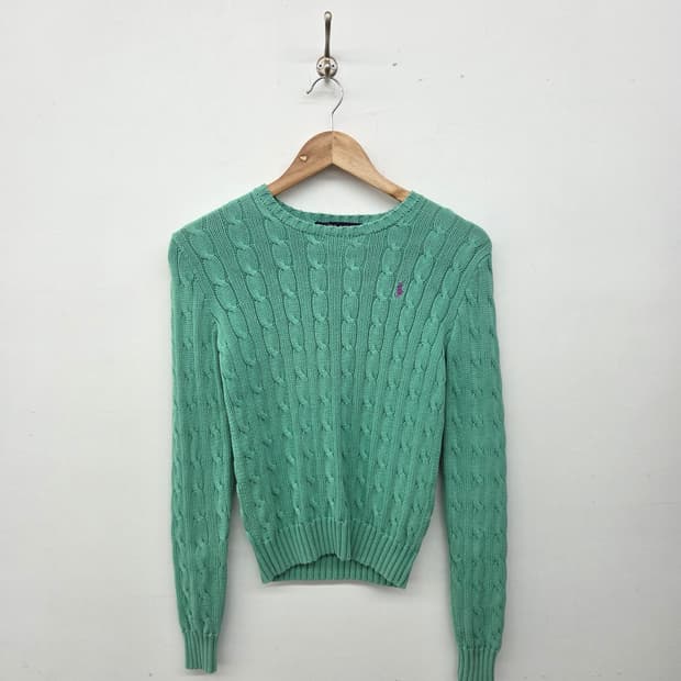 폴로 랄프로렌 케이블 니트 민트 여성 XS