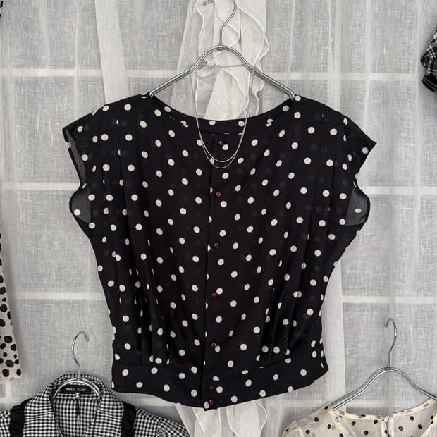 Dot Pin-Tuck Blouse 0211